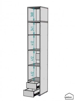 Шкаф с антресолью Linnea MHR-1A-4 2450х400х510 (Графит-М 11.1.25) в Покачах - pokachi.ok-mebel.com | фото 3