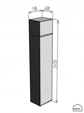 Шкаф с антресолью Linnea MHR-1POA-2 2450х400х510 (Белый-М 11.1.1) в Покачах - pokachi.ok-mebel.com | фото 2