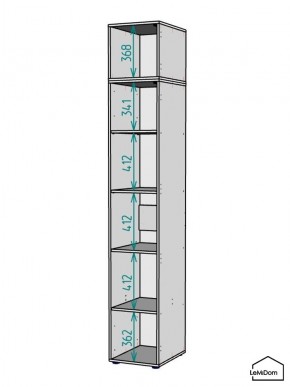 Шкаф с антресолью Linnea MHR-1POA-2 2450х400х510 (Белый-М 11.1.1) в Покачах - pokachi.ok-mebel.com | фото 3