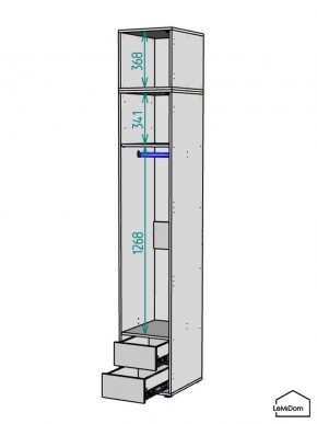 Шкаф с антресолью Linnea MHR-1POA-3 2450х400х510 (Белый-М 11.1.1) в Покачах - pokachi.ok-mebel.com | фото 3