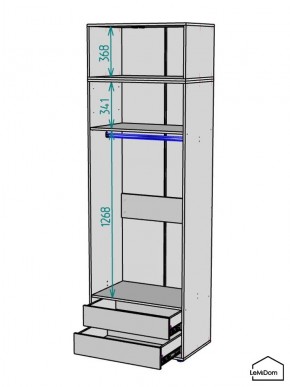 Шкаф с антресолью Linnea MHR-2POA-3 2450х800х510 (Белый-М 11.1.2) в Покачах - pokachi.ok-mebel.com | фото 3