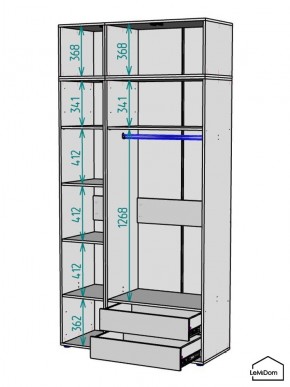 Шкаф с антресолью Linnea MHR-3POA-2 2450х1200х510 (Белый-М 11.1.2) в Покачах - pokachi.ok-mebel.com | фото 3