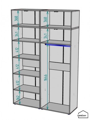 Шкаф с антресолью Linnea MHR-4A-1 2450х1600х510 (Белый-М 11.1.2) в Покачах - pokachi.ok-mebel.com | фото 3