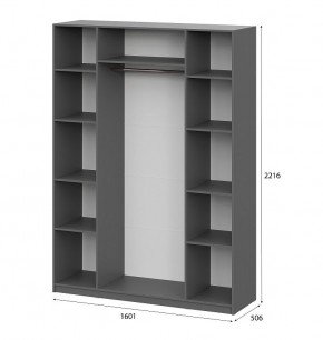 Шкаф ШК-5 (1600) Графит серый в Покачах - pokachi.ok-mebel.com | фото 5
