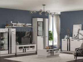 МАГНОЛИЯ Шкаф-стекло высокий (Белый глянец/Белый) в Покачах - pokachi.ok-mebel.com | фото 3