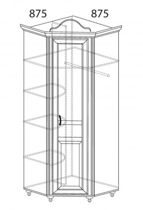 Шкаф угловой №562 "Алиса" (угол 875*875) в Покачах - pokachi.ok-mebel.com | фото 2