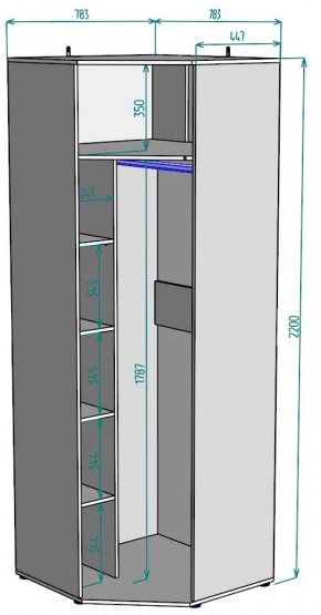 Шкаф угловой Ольга H220 в Покачах - pokachi.ok-mebel.com | фото 2