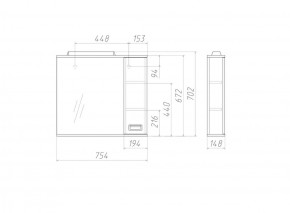 Шкаф-зеркало Cube 75 Эл. Правый Домино (DC5009HZ) в Покачах - pokachi.ok-mebel.com | фото 3