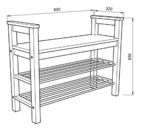 Скамья 85 Кантри для обуви, массив сосны, цвет белый в Покачах - pokachi.ok-mebel.com | фото 3