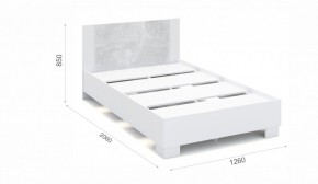 Спальня Аврора Кровать 120 со встроенным основанием под матрас Белый/Ателье светлый в Покачах - pokachi.ok-mebel.com | фото 2