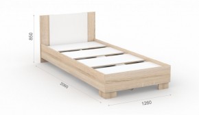 Спальня Аврора Кровать 120 со встроенным основанием под матрас Дуб сонома/Белый в Покачах - pokachi.ok-mebel.com | фото 2