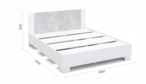 Спальня Аврора Кровать 160 со встроенным основанием под матрас Белый/Ателье светлый в Покачах - pokachi.ok-mebel.com | фото