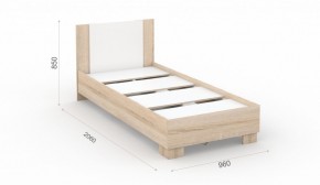 Спальня Аврора Кровать 90 со встроенным основанием под матрас Дуб сонома/Белый в Покачах - pokachi.ok-mebel.com | фото 2