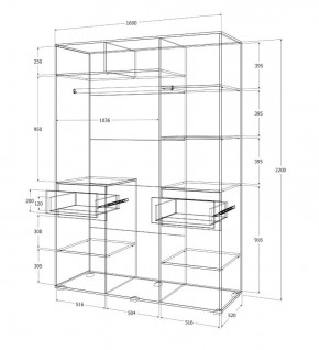 Спальный гарнитур Лиана (Дуб Крафт Белый/Графит) в Покачах - pokachi.ok-mebel.com | фото 14