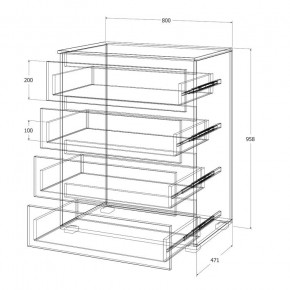 Спальный гарнитур Лиана (Дуб Крафт Белый/Графит) в Покачах - pokachi.ok-mebel.com | фото 8