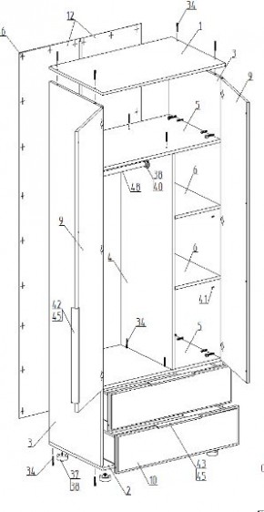 Спальный гарнитур "Лео" (модульный) в Покачах - pokachi.ok-mebel.com | фото 13