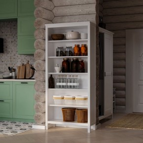 Стеллаж 00 Кантри, массив сосны, цвет белый в Покачах - pokachi.ok-mebel.com | фото 4