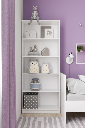 Стеллаж СИРИУС широкий, с пятью полками, цвет белый в Покачах - pokachi.ok-mebel.com | фото