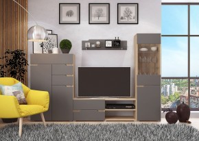 Стенка АНТАЛИЯ 1 (Сонома/Графит софт) в Покачах - pokachi.ok-mebel.com | фото 3