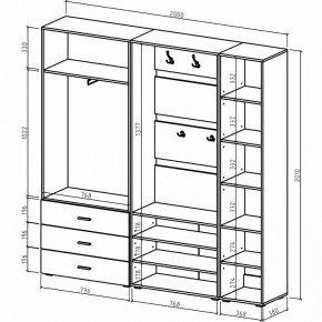 Стенка для прихожей Мартин-3 в Покачах - pokachi.ok-mebel.com | фото 3