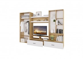 Стенка НЕНСИ 1 (Крафт золотой/Белый глянец) в Покачах - pokachi.ok-mebel.com | фото 2