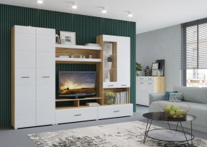 Стенка НЕНСИ 1 (Крафт золотой/Белый глянец) в Покачах - pokachi.ok-mebel.com | фото 3