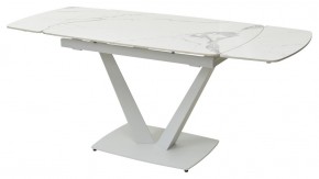 Стол ALATRI 120 GLOSS STATUARIO WHITE SOLID CERAMIC / WHITE, ®DISAUR в Покачах - pokachi.ok-mebel.com | фото 5