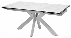 Стол BELLUNO 160 MARBLES KL-99 Белый мрамор матовый, итальянская керамика/ белый каркас, ®DISAUR в Покачах - pokachi.ok-mebel.com | фото 2