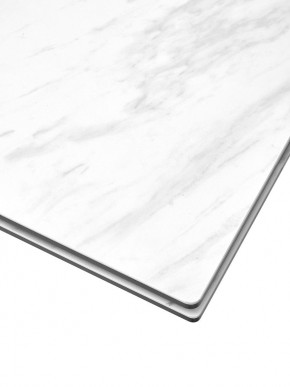 Стол BELLUNO 160 MARBLES KL-99 Белый мрамор матовый, итальянская керамика/ белый каркас, ®DISAUR в Покачах - pokachi.ok-mebel.com | фото 4
