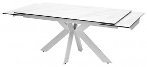Стол BELLUNO 160 MARBLES KL-99 Белый мрамор матовый, итальянская керамика/ белый каркас, ®DISAUR в Покачах - pokachi.ok-mebel.com | фото 5