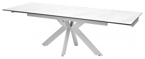 Стол BELLUNO 160 MARBLES KL-99 Белый мрамор матовый, итальянская керамика/ белый каркас, ®DISAUR в Покачах - pokachi.ok-mebel.com | фото 6