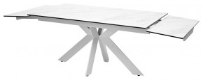 Стол BELLUNO 160 MARBLES KL-99 Белый мрамор матовый, итальянская керамика/ белый каркас, ®DISAUR в Покачах - pokachi.ok-mebel.com | фото 7