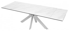 Стол BELLUNO 160 MARBLES KL-99 Белый мрамор матовый, итальянская керамика/ белый каркас, ®DISAUR в Покачах - pokachi.ok-mebel.com | фото 8