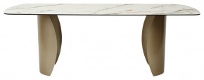 Стол BRONTE 220 KL-188 Контрастный мрамор матовый, итальянская керамика/ Шампань, ®DISAUR в Покачах - pokachi.ok-mebel.com | фото 2