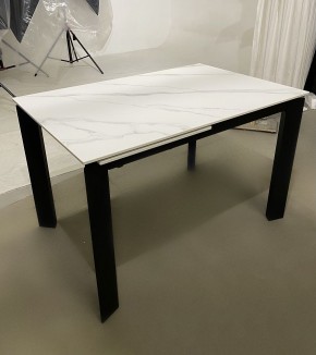 Стол CORNER 120 MATT WHITE MARBLE SOLID CERAMIC / BLACK, ®DISAUR в Покачах - pokachi.ok-mebel.com | фото 2