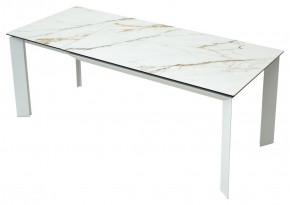 Стол CREMONA 180 KL-188 Контрастный мрамор матовый, итальянская керамика/ белый каркас, ®DISAUR в Покачах - pokachi.ok-mebel.com | фото 9