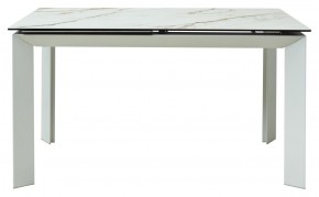 Стол CREMONA 180 KL-188 Контрастный мрамор матовый, итальянская керамика/ белый каркас, ®DISAUR в Покачах - pokachi.ok-mebel.com | фото 2