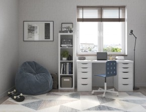 Стол письменный Ингар белый, 140x75, с двумя тумбами в Покачах - pokachi.ok-mebel.com | фото 2