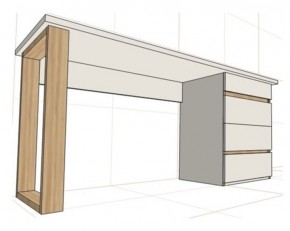 Стол письменный с тумбой 4 ящика (1250) в Покачах - pokachi.ok-mebel.com | фото 2