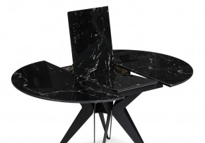 Стол стеклянный Рикла 110(150)х110х76 черный мрамор / черный в Покачах - pokachi.ok-mebel.com | фото 4