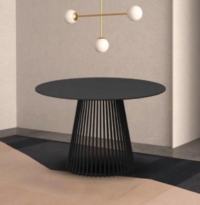 Стол TERNI 120 MATT BLACK MARBLE SOLID CERAMIC Черный мрамор матовый, керамика /Черн.каркас, ®DISAUR в Покачах - pokachi.ok-mebel.com | фото 2