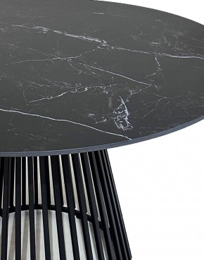 Стол TERNI 120 MATT BLACK MARBLE SOLID CERAMIC Черный мрамор матовый, керамика /Черн.каркас, ®DISAUR в Покачах - pokachi.ok-mebel.com | фото 4