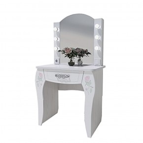 Стол туалетный Розалия №12 + ПОДСВЕТКА (лиственница белая, омела) в Покачах - pokachi.ok-mebel.com | фото