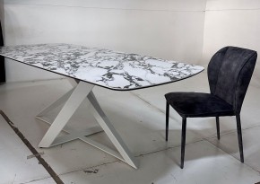 Стол VICENZA 220 BULGARI WHITE, керамика / белый, ®DISAUR в Покачах - pokachi.ok-mebel.com | фото 4