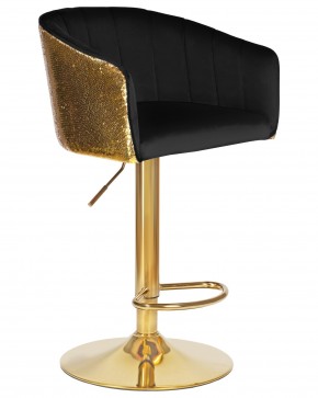 Стул барный DOBRIN DARCY GOLD SHINY, черный велюр с золотыми пайетками в Покачах - pokachi.ok-mebel.com | фото 2