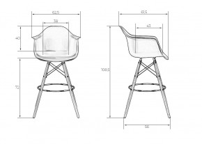 Стул барный DOBRIN DAW BAR, ножки светлый бук, цвет черный в Покачах - pokachi.ok-mebel.com | фото 11