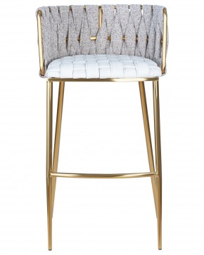 Стул барный DOBRIN EMMA GOLD, белый PU (T-01), белая ткань (F-49) в Покачах - pokachi.ok-mebel.com | фото 5