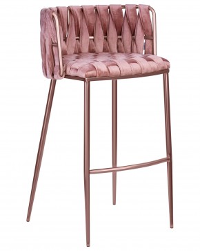 Стул барный DOBRIN EMMA ROSE GOLD, розовый велюр (VF-10) в Покачах - pokachi.ok-mebel.com | фото