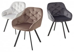 Стул GALE 360 град. поворот. BLUVEL-03 LIGHT GREY, велюр/ черный каркас, М-City в Покачах - pokachi.ok-mebel.com | фото 2