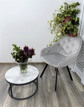 Стул GALE 360 град. поворот. BLUVEL-03 LIGHT GREY, велюр/ черный каркас, М-City в Покачах - pokachi.ok-mebel.com | фото 6